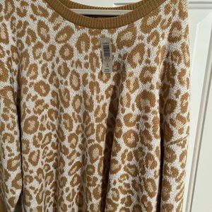 Torrid New With Tags Leopard Drop Shoulder Pullover Sweater Size 3X